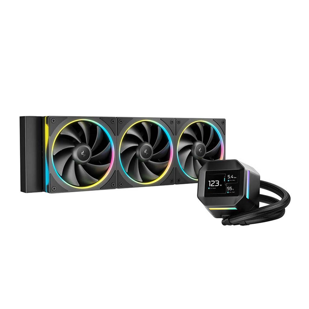 Cooler Liquid Deepcool LM360 ARGB w/IPS 2.4″ Display, All Intel/AMD Black